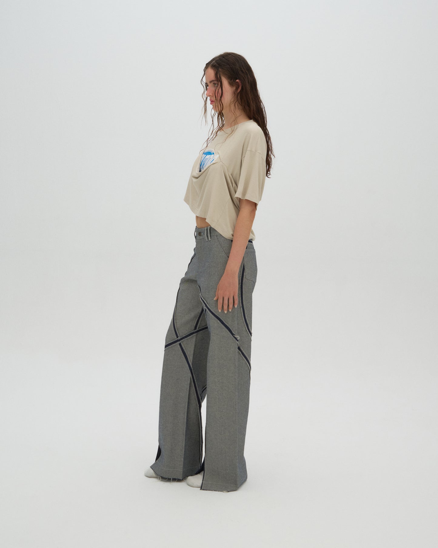 cowl draped logo t-shirt
