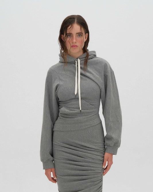 twisted asymmetric hoodie