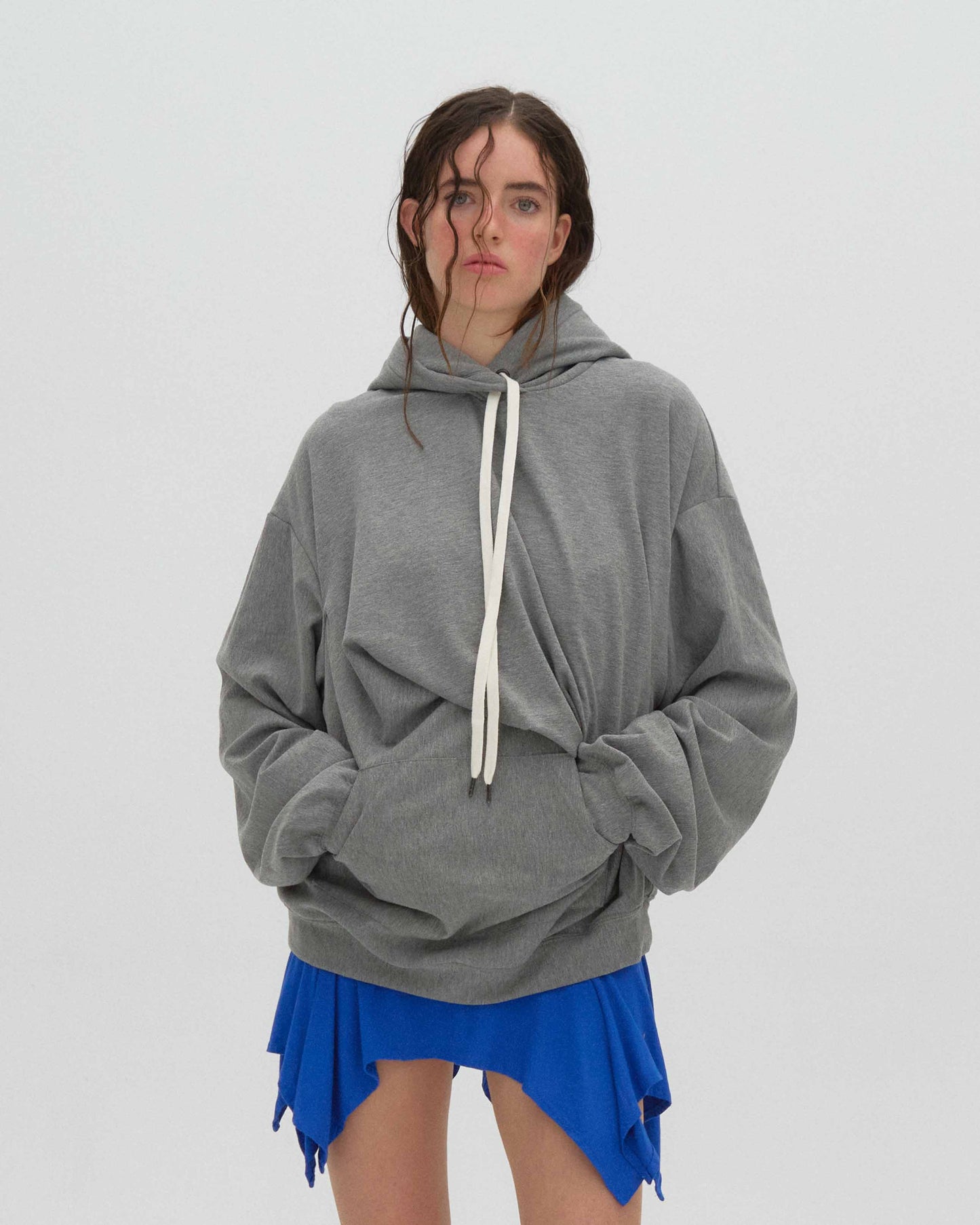 tucked oversized hoodie