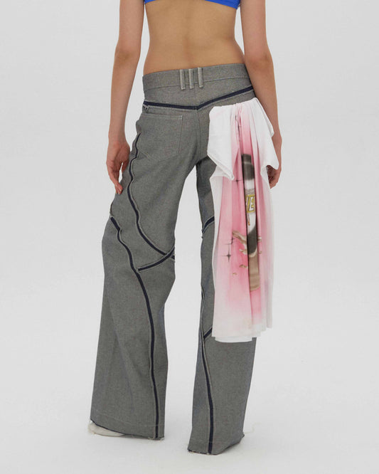 multiseamed reversed pant